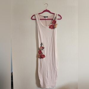 Pink Embroidered Maxi Dress